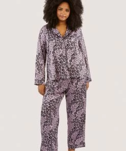 Wolf & Whistle Nightwear Kaylee Long Sleeve Lilac Animal PJs
