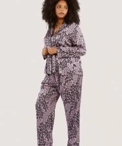 Wolf & Whistle Nightwear Kaylee Long Sleeve Lilac Animal PJs