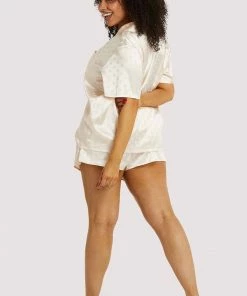 Wolf & Whistle Nightwear Champagne Spot Satin Pyjama Set 13 Wolf & Whistle Nightwear Champagne Spot Satin Pyjama Set