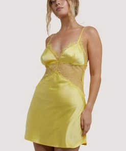 Wolf & Whistle Nightwear Helena Yellow Slip Dress