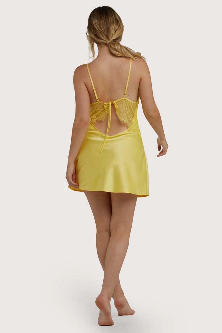 Wolf & Whistle Nightwear Helena Yellow Slip Dress 5 Wolf & Whistle Nightwear Helena Yellow Slip Dress