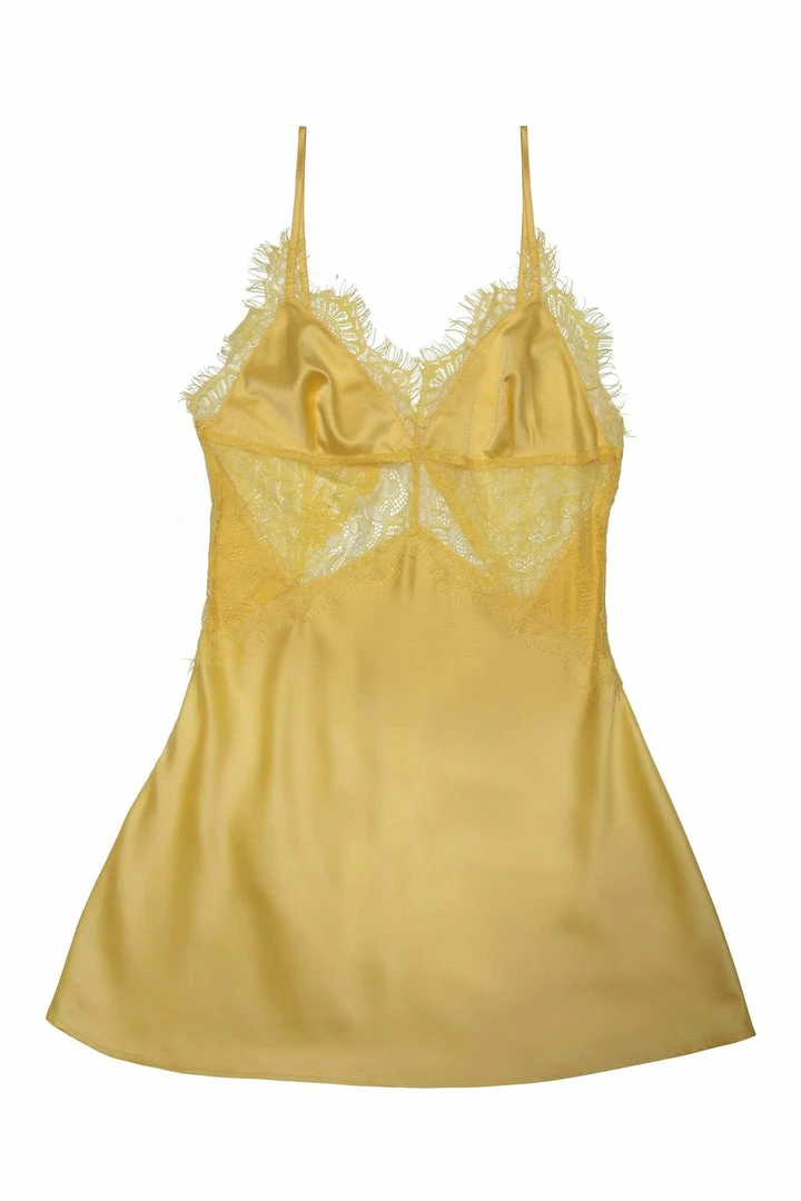 Wolf & Whistle Nightwear Helena Yellow Slip Dress 6 Wolf & Whistle Nightwear Helena Yellow Slip Dress