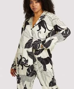 Wolf & Whistle Nightwear Panther Print Satin Pyjama Set