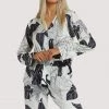 Wolf & Whistle Nightwear Panther Print Satin Pyjama Set
