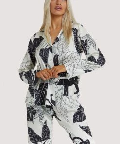 Wolf & Whistle Nightwear Panther Print Satin Pyjama Set