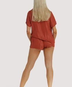 Wolf & Whistle Rust Spot Satin Pyjama Set