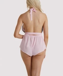 Wolf & Whistle Suzie Blush Halter Playsuit Nightwear