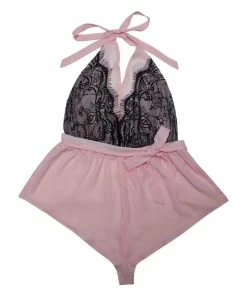 Wolf & Whistle Suzie Blush Halter Playsuit Nightwear