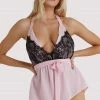 Wolf & Whistle Suzie Blush Halter Playsuit Nightwear