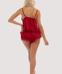 Wolf & Whistle Tinley Red Criss Cross Cami & Short