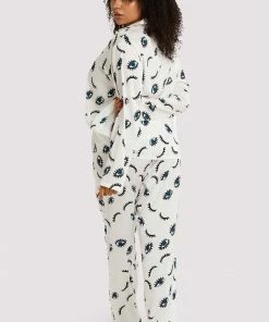 Wolf & Whistle Winking Eye Print Satin Pyjama Set