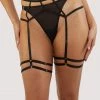 Wolf & Whistle Suspenders Ayla Black Suspender With Harness