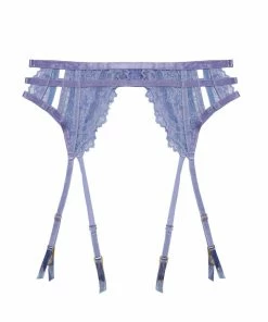 Wolf & Whistle Suspenders Claire Blue Caged Lace Suspender