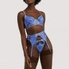 Wolf & Whistle Suspenders Claire Blue Caged Lace Suspender