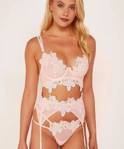 Wolf & Whistle Alyssa Applique Peach Suspender