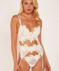 Wolf & Whistle Alyssa Ivory White Applique Suspender