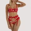 Wolf & Whistle Chantal Red Lace Suspender
