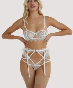 Wolf & Whistle Suspenders Chantal White Lace Suspender