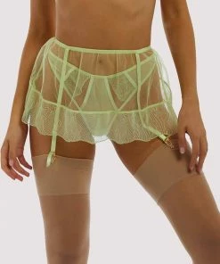 Wolf & Whistle Taha Green Suspender Skirt Suspenders