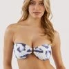 Wolf & Whistle Blue Eco Leopard Bandeau Swimwear