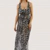 Wolf & Whistle Cross Back Maxi Beach Dress White Giraffe