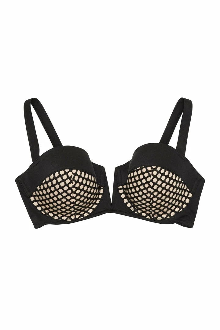 Wolf & Whistle Cyra Fishnet Panel Underwired Bikini Top Curve Swimwear 5 Wolf & Whistle Cyra Fishnet Panel Underwired Bikini Top Curve Swimwear