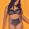 Wolf & Whistle Cyra Fishnet Panel Underwired Bikini Top Curve Swimwear 2 Wolf & Whistle Cyra Fishnet Panel Underwired Bikini Top Curve Swimwear