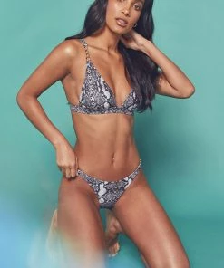 Wolf & Whistle Swimwear Eco Snakeskin Chain Hipster Brief