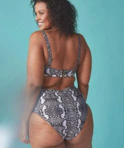 Wolf & Whistle Eco Snakeskin Curve Brief Swimwear
