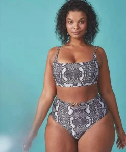 Wolf & Whistle Eco Snakeskin Curve Brief Swimwear