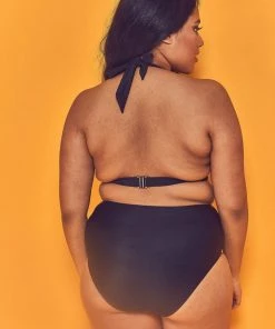 Wolf & Whistle Swimwear Embroidered High Waist Bikini Brief Curve