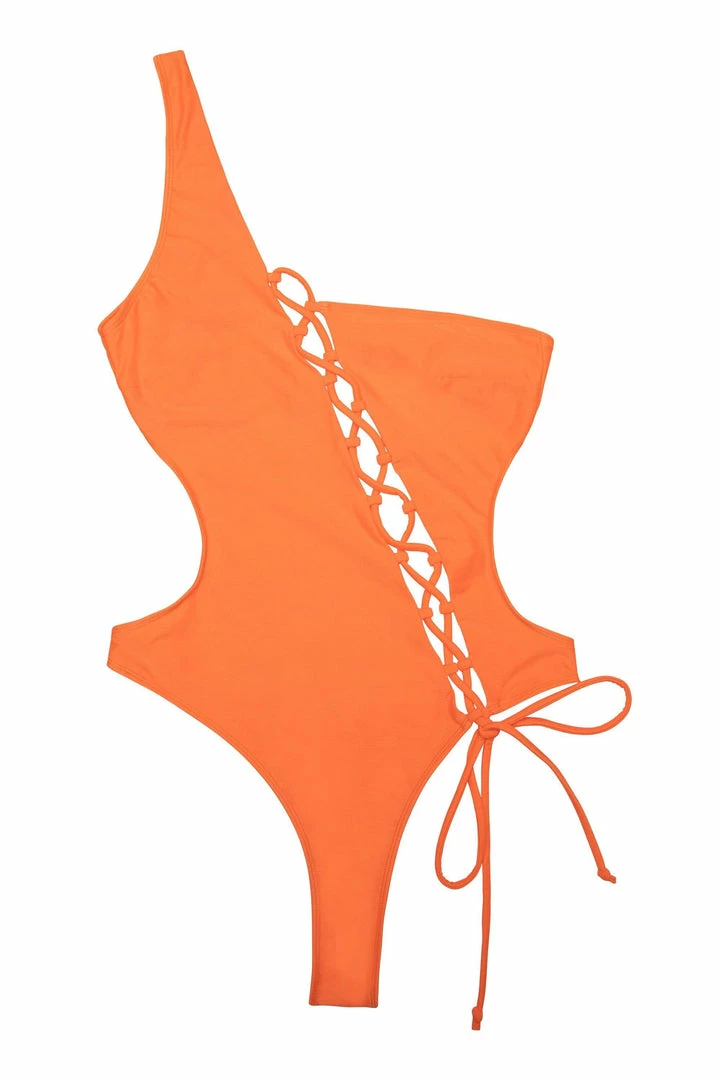 Wolf & Whistle Swimwear Gianna Orange Lattice Swimsuit 8 Wolf & Whistle Swimwear Gianna Orange Lattice Swimsuit