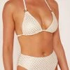 Wolf & Whistle Gold Fishnet High Waist Brief Swimwear