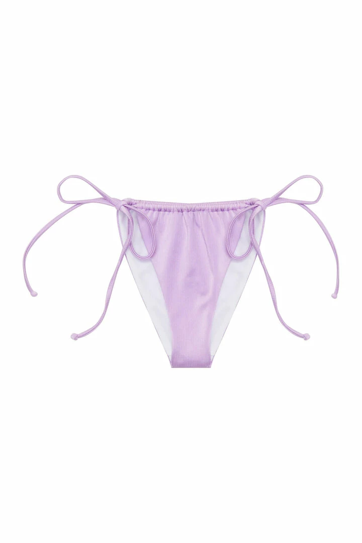 Wolf & Whistle Swimwear High Shine Tie Side Brief Lilac 4 Wolf & Whistle Swimwear High Shine Tie Side Brief Lilac