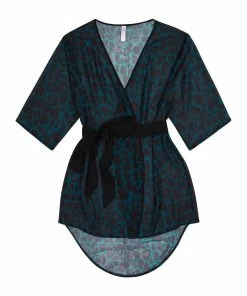 Wolf & Whistle Swimwear Khaki Giraffe Beach Kimono