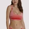 Wolf & Whistle Lillian Peach Velvet Fuller Bust Crop Bikini Top Swimwear 2 Wolf & Whistle Lillian Peach Velvet Fuller Bust Crop Bikini Top Swimwear