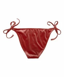 Wolf & Whistle Lillian Peach Velvet Tie Side Bikini Brief Swimwear