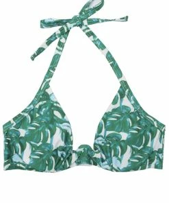 Wolf & Whistle Loha Green Palm Underwired Bikini Top