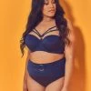 Wolf & Whistle Swimwear Navy Belted Bikini Brief Curve
